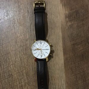 Fossil Rhett chronograph brown leather watch